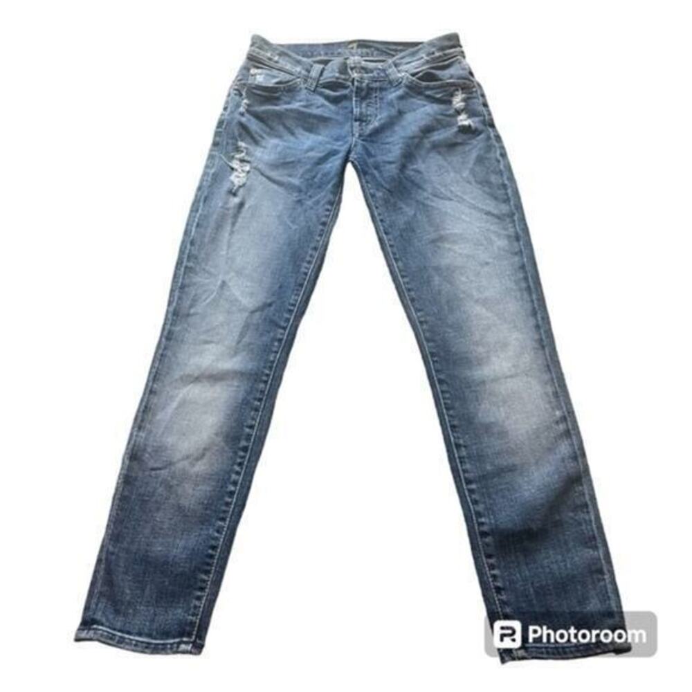 7 for all of mankind Roxanne cropped distressed denim jeans